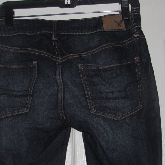 AMERICAN EAGLE Tomgirl Button Fly Dark Wash Jeans Size 0 Regular - Picture 4 of 9